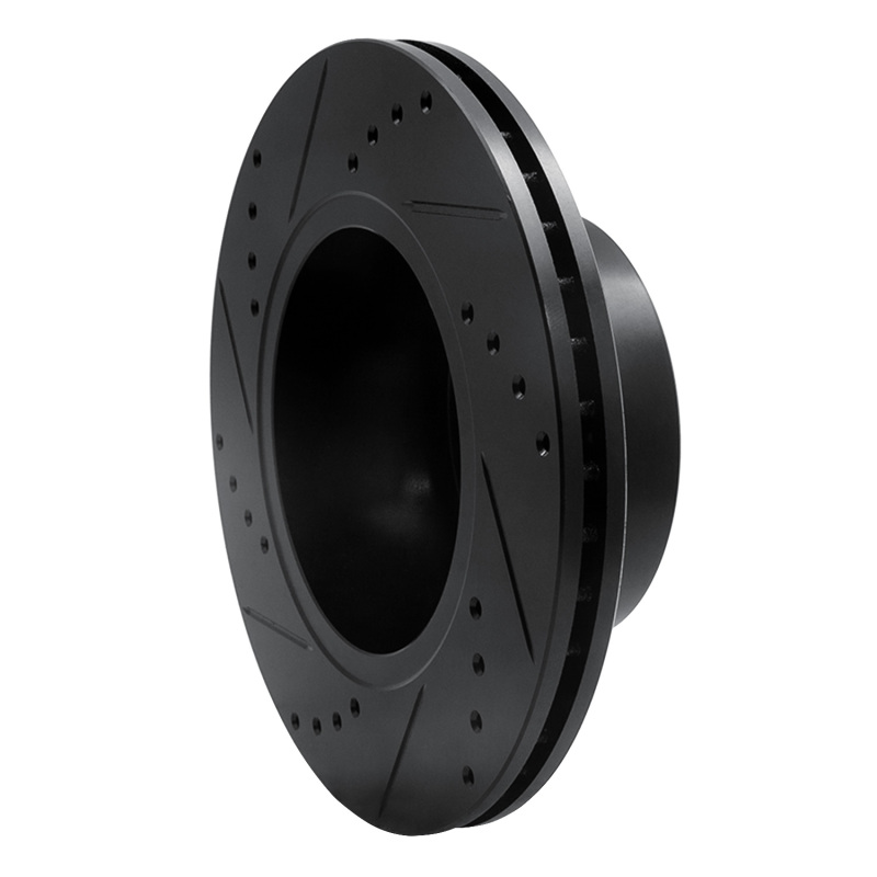 Land Rover Discovery Brake Rotor (1) - Front Right - R1 Concepts - Drilled & Slotted - Black - `99-`04